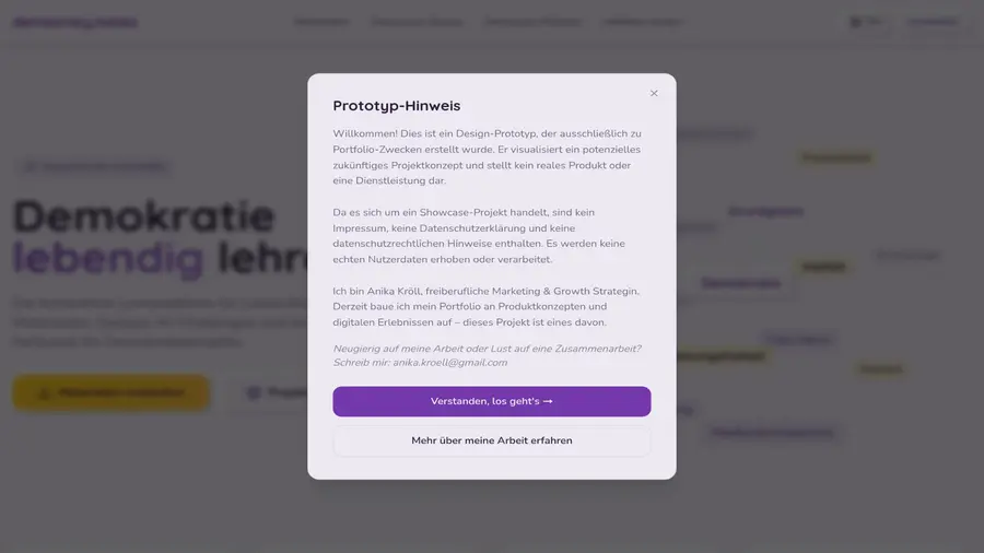 Democracy Hacks website preview